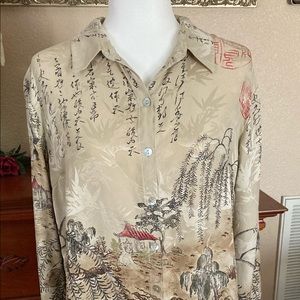 Chico’s Design Asian inspired top - size 2 (equivalent to Large)